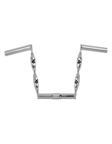 Flat Twisted Handlebar 9 25.4mm Chrome.